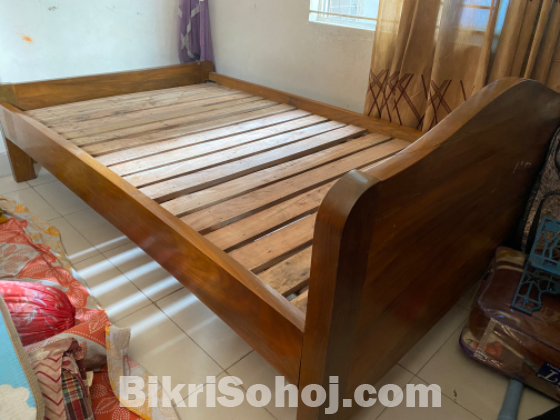 ভুত কড়ই কাঠের খাট ৭'/৪'৪